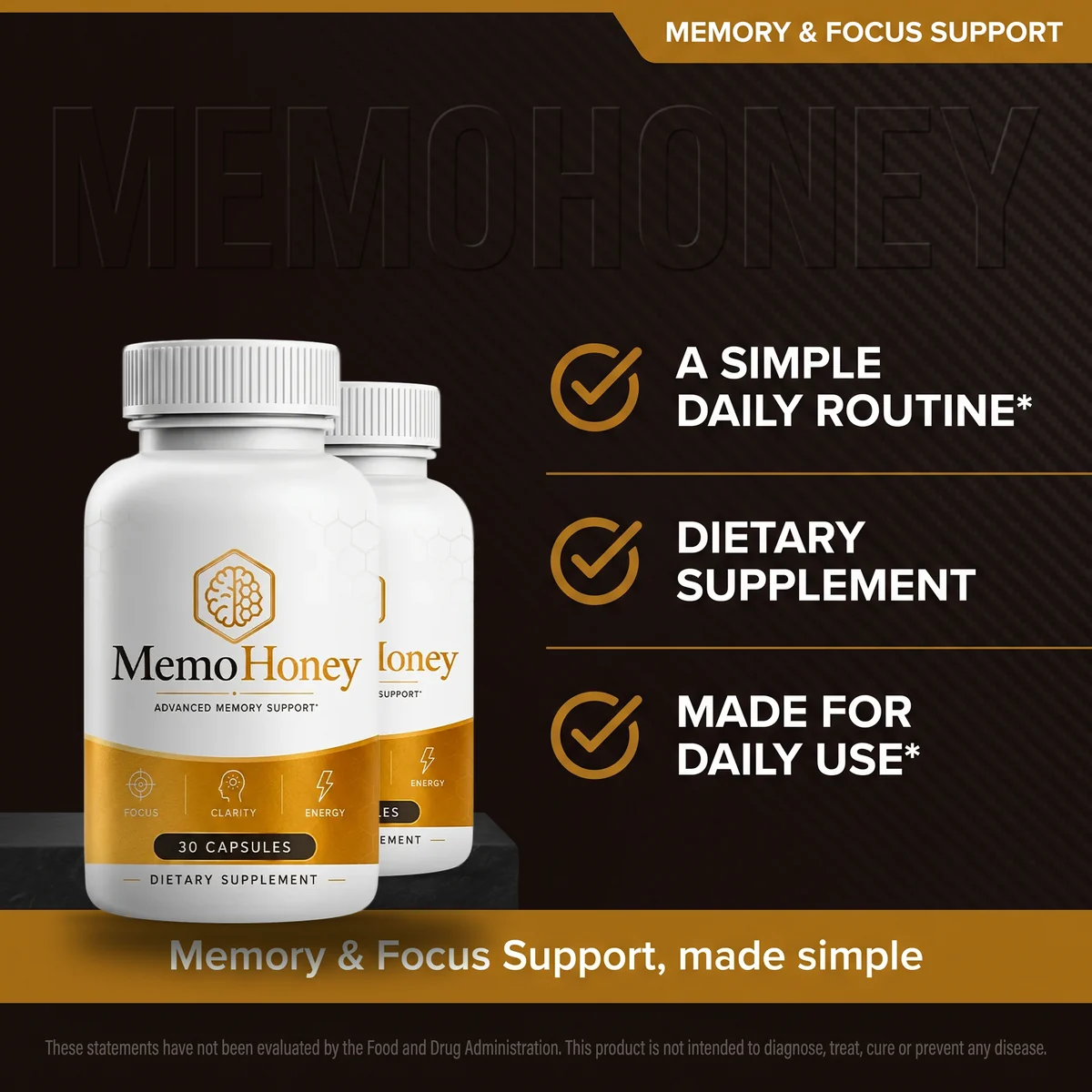 Vendor graphic 'A simple daily routine, dietary supplement, made for daily use'